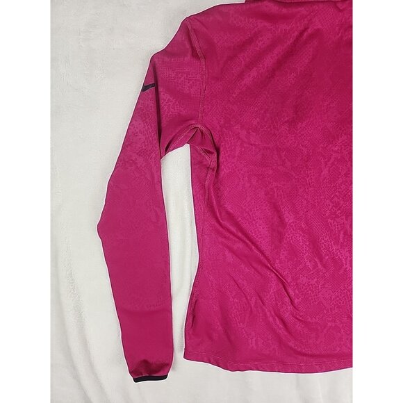 Nike Women’s Pro Dri-Fit Medium Pink 1/2 Zip Running Shirt Long Sleeve Pullover - Picture 8 of 14